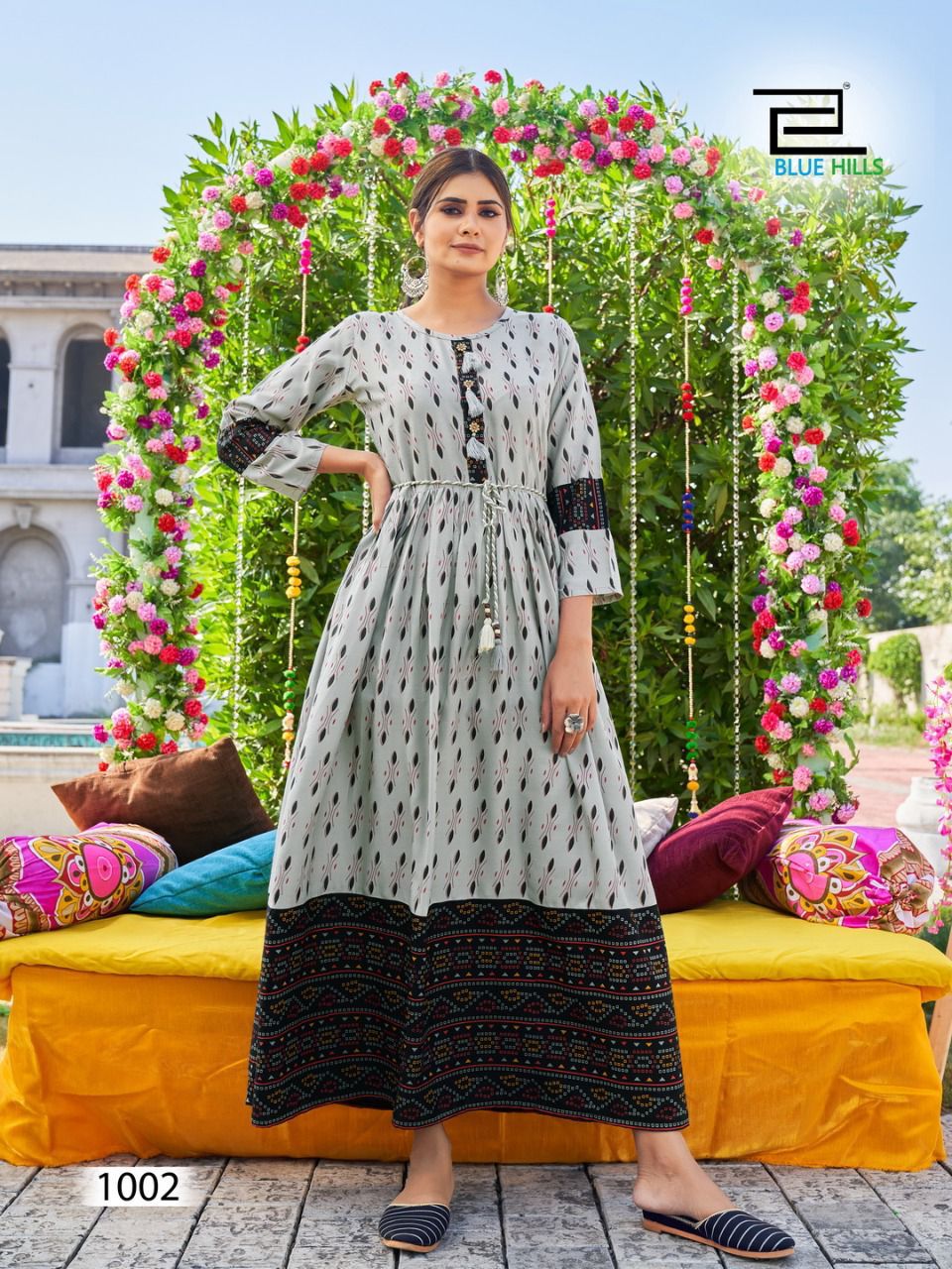 Blue Hills Lachak 1 Heavy Festive Wear Rayon Floor Touch Latest Anarkali Kurtis Collection